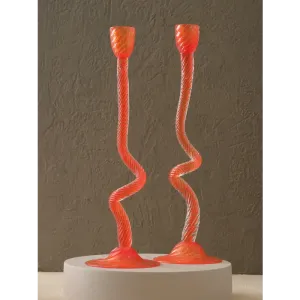 XL Cam Murano Kıvrık Mumluk - Büyük Boy