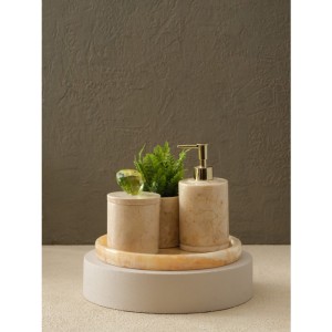 Kristal Yumurtalı Banyo Seti(Tepsi, Diş Fırçalık, Kutu, Sıvı Sabunluk)