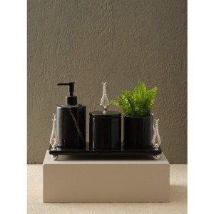 Sümbül Banyo Seti(Tepsi, Diş Fırçalık, Kutu, Sıvı Sabunluk)