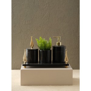 Sümbül Banyo Seti(Tepsi, Diş Fırçalık, Kutu, Sıvı Sabunluk)