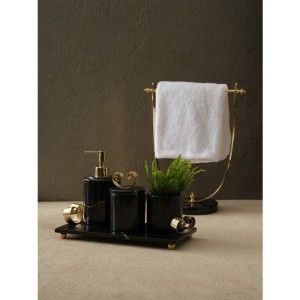 Kıvrık Fiyonklu Banyo Takımı(Tepsi, Diş Fırçalık, Kutu, Sıvı Sabunluk)