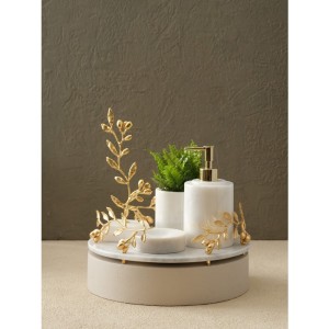 Zeytindallı Banyo Seti(Tepsi, Diş Fırçalık, Kutu, Sıvı Sabunluk)