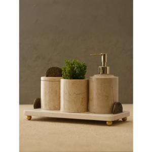 Hilal Aksesuarlı Banyo Seti(Tepsi, Diş Fırçalık, Kutu, Sıvı Sabunluk)