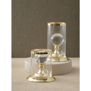 Cam Fanuslu Gold Mumluk - Şamdan - Orta Boy