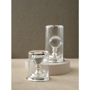 Cam Fanuslu Gümüş Mumluk- Şamdan - Orta Boy