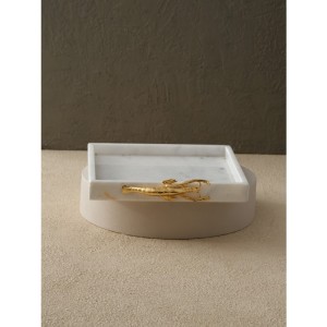 Kerevitli Kare Mermer Tepsi