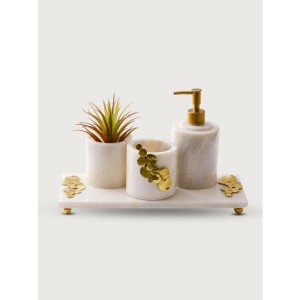 Banyo Seti ((Tepsi, Diş Fırçalık, Kutu, Sıvı Sabunluk)