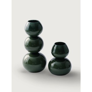 3 Boğumlu Cam Vazo-Yeşil